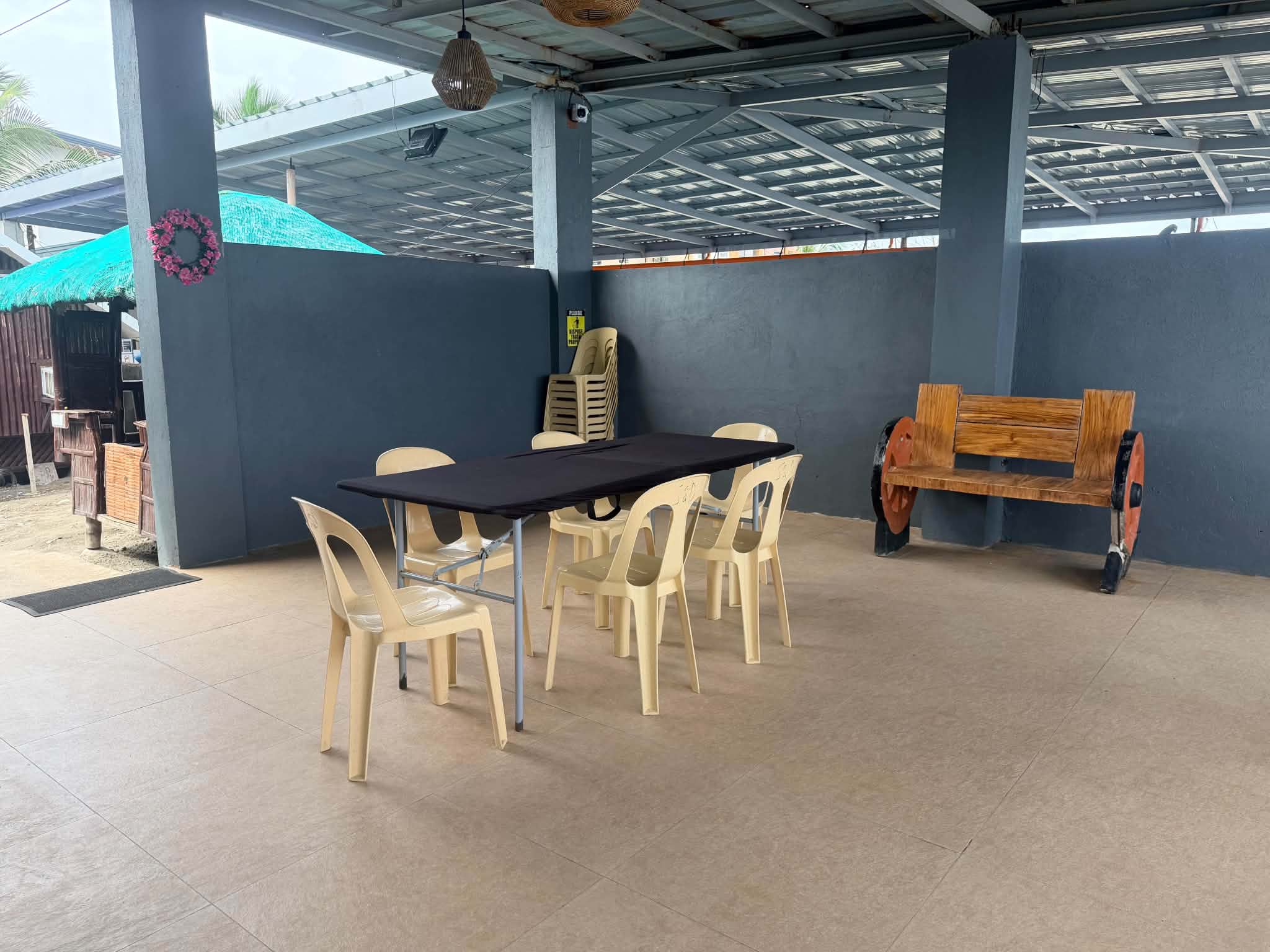 Inside the events pavilion